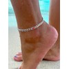 FOCALOOK Silver Ankle Bracelets for Women Cubic Zirconia Anklet July
