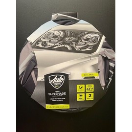 Auto Drive Universal Fit 2 Counts Windshield Sunshade Skull Twist Sunshade AD24M