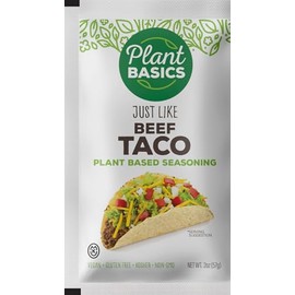Plant Basics - Plant Based Seasoning, Just Like Beef Taco, 2 ounce (Pack of 12), Vegan, Gluten Free, Kosher, Non-GMO