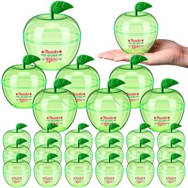 Mimorou 24 Pack Back to School Gifts Plastic Apple Containers,Classic,Green