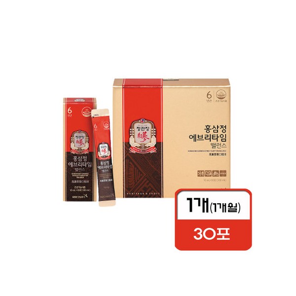 CheongKwanJang Red Ginseng Extract Everytime Balance 10ml 30 packets x 1 (1 month) Gg / 정관장 홍삼정 에브리타임 밸런스 10ml 30포 x 1개(1개월) Gg