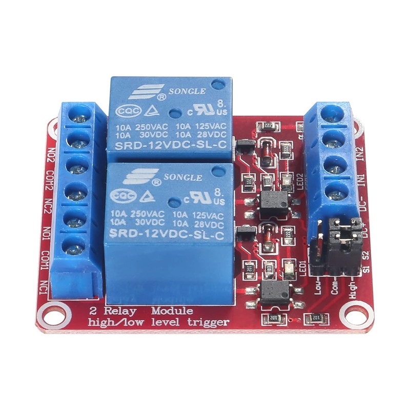 GTIWUNG Pack of 4 2 Channel 12 V Relay Module,