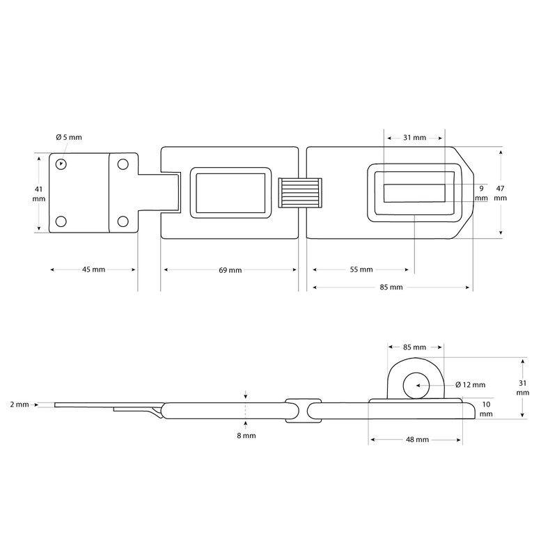 Safety Hasp for Padlock Large Stainless Steel Galvanised Double Joint
