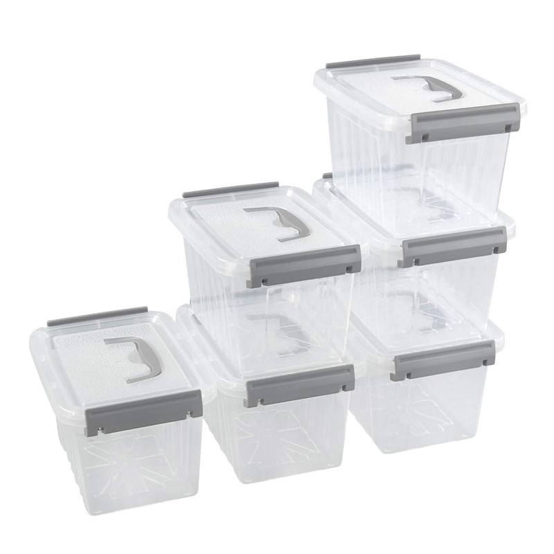Farmoon 3.5 Quart Clear Storage Bin, Small Plastic Stackable Box/Cotainer
