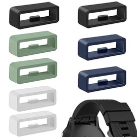 8 Pack Fastener Rings for Garmin Venu 3 Venu 2/Vivoactive 4/Garmin Forerunner 965 955 945 935 265 255/Instinct/Instinct 2/Fenix 7 6 5 Band Keeper, Silicone Replacement Watch Band Loop/Holder/Retainer (2*Black/2*Navy Blue/2*Green/2*Gray)