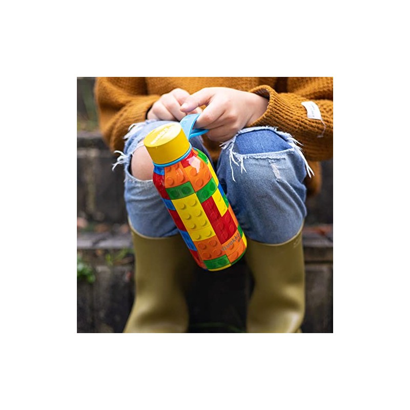 Quokka Kids Solid Bricks Thermal Bottle with Stainless Steel Hanger
