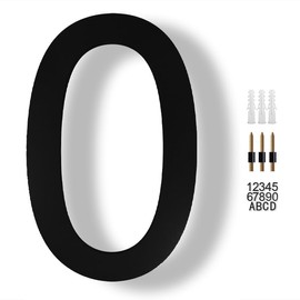 JILANLO 8" Large Floating House Numbers,Balck Acrylic Anti-Rust House Numbers,Modern House Address Street Numbers Garden Door Mailbox Decor Number with Matching Screw,Number 0