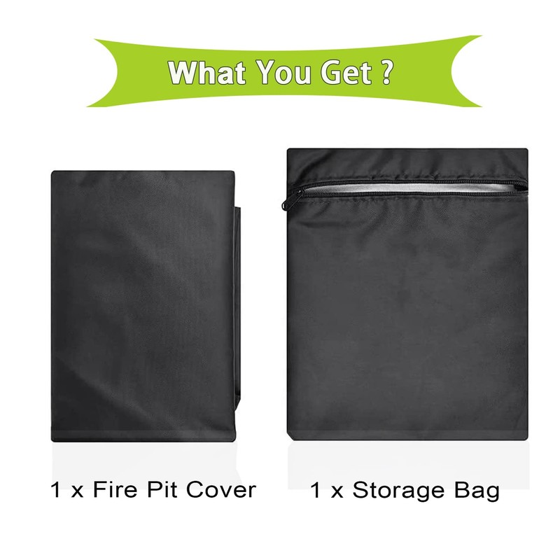 Rilime Fire Pit Cover Rectangular, 44 x 32 x 22