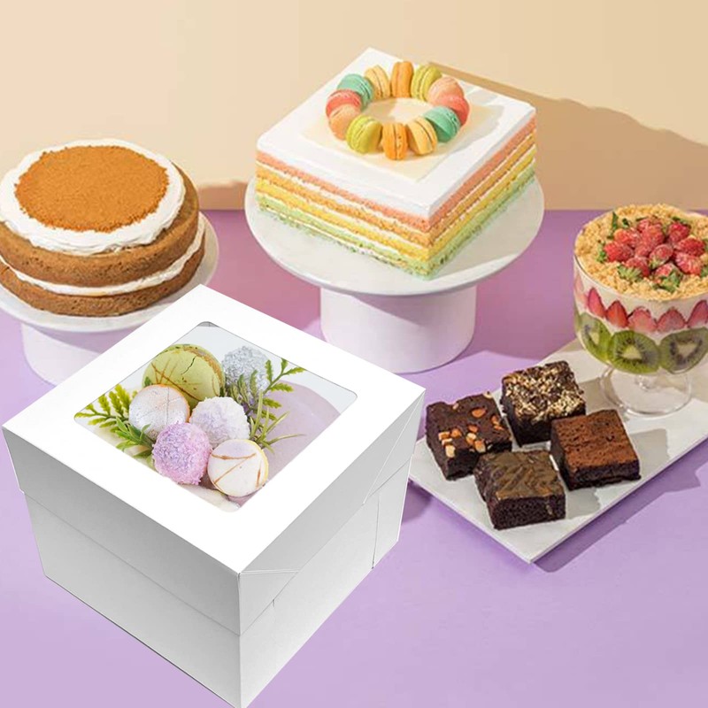GylSun 5 sets Cake Boxes 10x10x8 inches with Boards Bakery