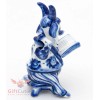 Gzhel porcelain figurine Historian Goat on a chair reading book