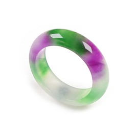 DNTENG Ice Jade Rings for Women- Lavender Jade Ring, 100% Natural Stone Jade Ring, Size 8