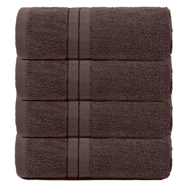 Brentfords 100% Cotton Hand Towels Dark Brown, Super Soft Feel