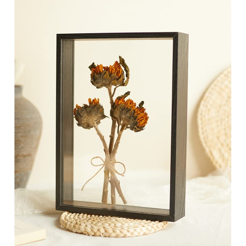 Wooden Dried Flower Photo Frame Dried Flower Display Stand Decorative