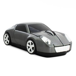 EALEK Wireless Mouse for Laptop,2.4G Cool Sports Car Mouse USB Optical Computer Mice for Laptop/PC/Windows/Notebook/Mac (Grey)