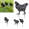 4Pcs Hen Chicken Silhouette Hollow Stake Design Cute Hen Chicken