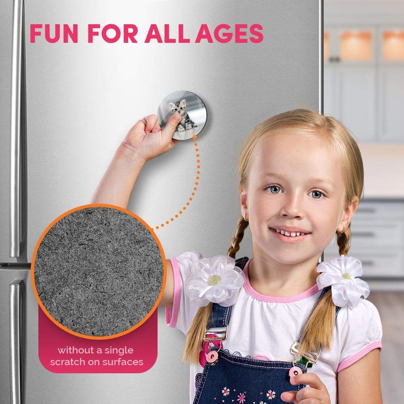 1 x Round MDF Magnet - Grey Tabby Bengal Pet