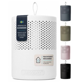 AbsoDry Dehumidifier without Electricity up to 25 m² - Includes Refill Pack - Made of Recycled Plastic - Room Dehumidifier for Living Room, Bathroom, Basement - Dehumidifier - White