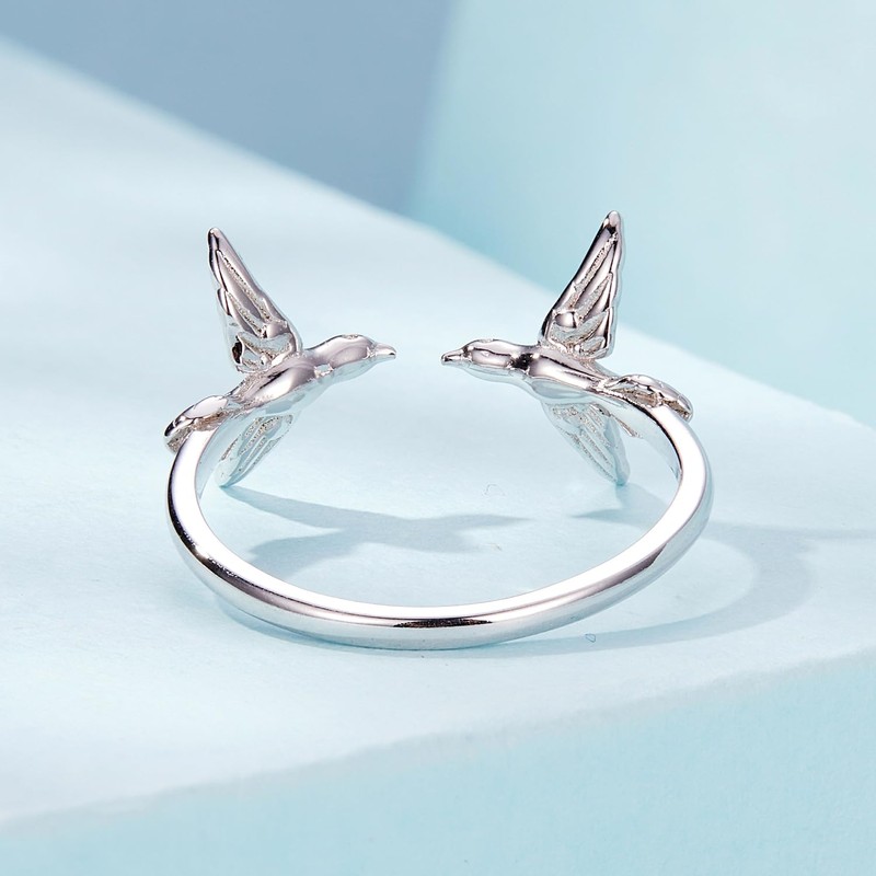 Rockyu Women's Ring, Silver, 925, One Size, Asuka Motif, Opening