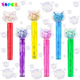 24Pcs Cute Cartoon Bubble Wands Party Favors for Kids Birthday Party Supplies, Goodie Bags Stuffers, Pinata Stuffers, Classroom Prizes Gifts