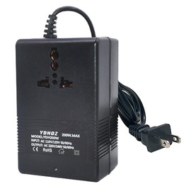 Voltage Transformer Power Converter (110V to 220V) Circuit Breaker Protection Voltage Conversion Protection, Suitable for Household, Travel, RV, Camping (Black -200w)