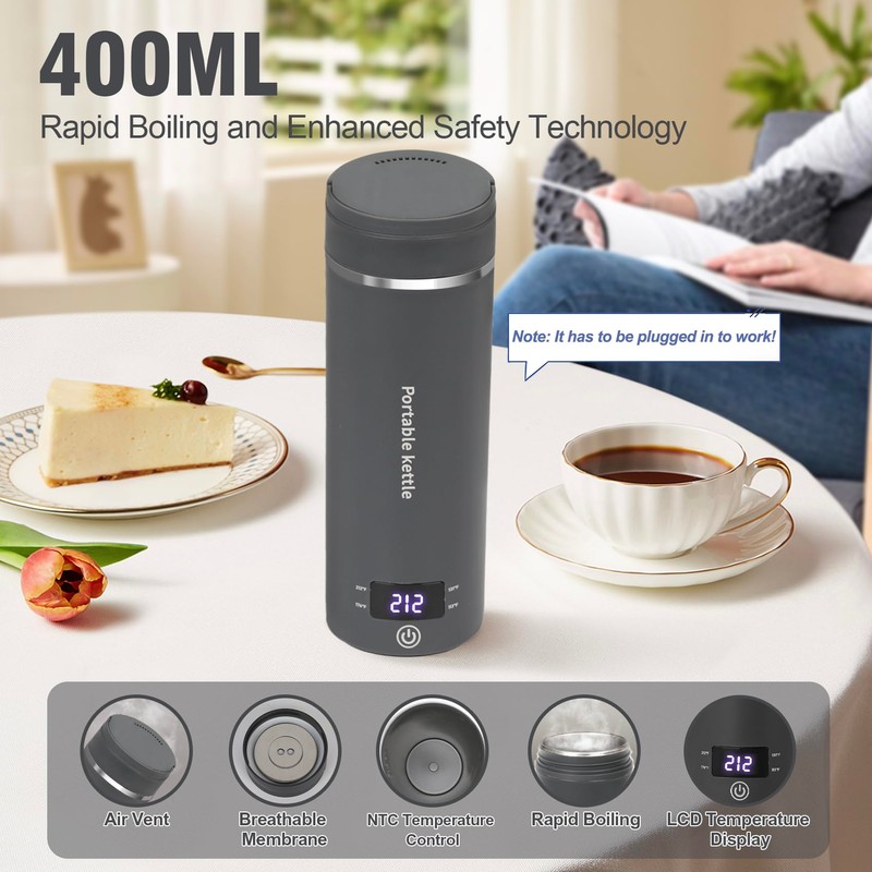 Travel Electric Kettle Portable Mini Kettle,Small Hot Water Boiler with