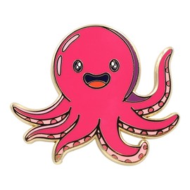 REAL SIC - Octopus Pin - Cute, Pink, Kawaii Enamel Pin, for Octopus/Squid/Ocean Lovers, Hats, Jackets and Bags