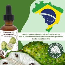 Best Nature's Cosmetics Aceite de Guanábana 60 ml Prensado en Frío - Hidratación - Nutrición - Revitalizante - Hecho en USA