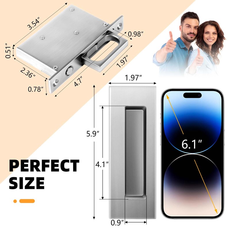 Lipshome Pocket Door Edge Pull - Hidden Handle, Pocket Door