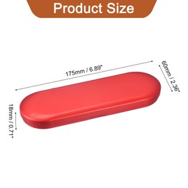 sourcing map 1 Pcs Metal Tin Box Container, 6.9x2.4x0.7 Inch Oval Empty Hinged Lid Box Mini Portable Storage Containers for Candy Drawing Pin Crafts, Red