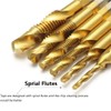 Bestgle 6 Packs Hex Shank Titanium Coated Countersink Tap Drill