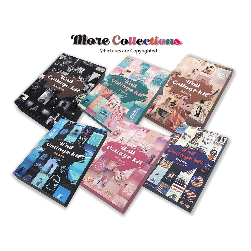 Photo Collage Kit Gloomy for Wall, 100 Pictures Black and