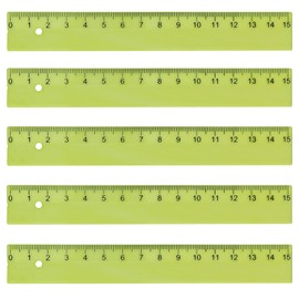 KUM AZ3032216-G - Ruler 15 cm L1 Pop TP (Pack of 5, Green, Made of Durable Plastic)