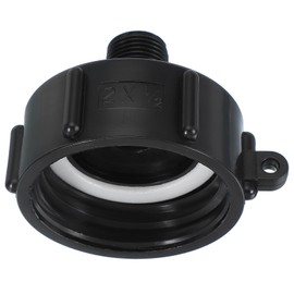 PATIKIL 275-330 IBC Tote Hose Adapter, 1 Pcs 2-3/8" Thread x 1/2" Hose Food Drain Adapter for Garden Hose Connector, Black