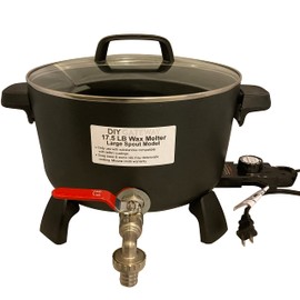 17.5 LB Wax Melter for Candle Making + Extra Large Pouring Spout: Reduced Clogging Electric Wax Melting Pot Machine