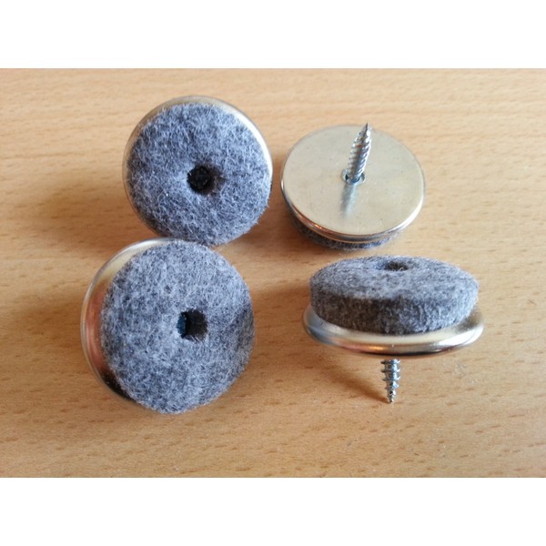 Felt Furniture Glides Iron Diameter 30 mm with Screw Pack