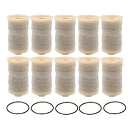 Felt Filter Insert 50 µm with Sieve, Heating Oil Filter Pack of 5, 10 or 25 Including O-Rings (10 Pieces Including 5x O-Rings)