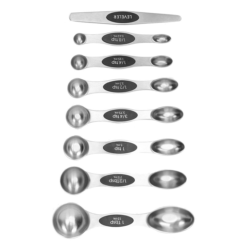 Measuring Spoon Set Double Head Magnetic Scoop with Black Handle