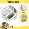 DOTOTO Stainless Steel Kids Plates, Divided Kids Dinnerware with Dust