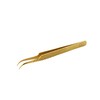 Titanium Gold Diamond Grip Tweezers 5.50” Curved | 0.71 oz