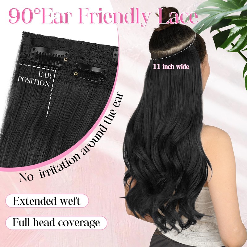 Invisible Wire Hair Extensions with Transparent Wire Adjustable Size 4