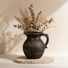 Black Vintage Countertop Utensil Holder, 7.1" Farmhouse Crock with Handle