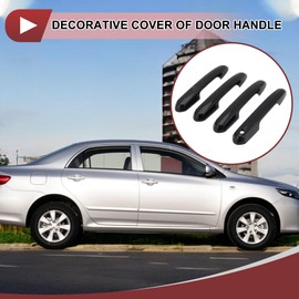 X AUTOHAUX 4 Pcs Car Door Handle Cover for Toyota Rav4 2019-2024 Outside Carbon Fiber Pattern Black ABS