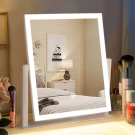 FrexCheng 12 inchs Vanity Mirror with Lights, Adjustable Brightness, 3 Color Modes Touch Control Makeup Mirror, Lighted Desk Mirror for Vanity, Light Up Mirror for Makeup