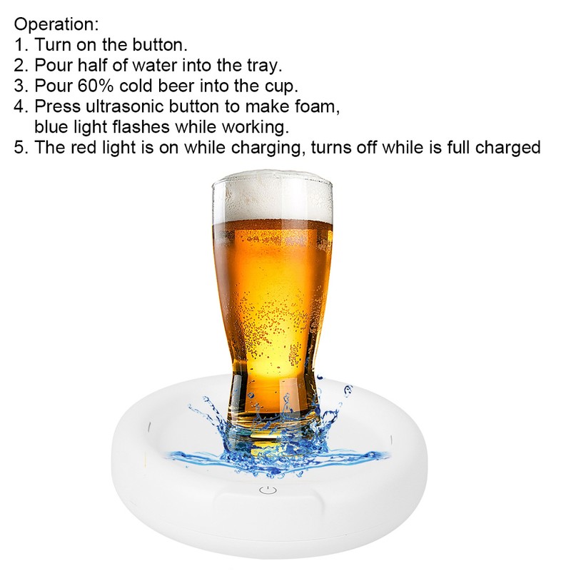 Electric Beer Foamer Home Ultrasonic Beer Foam Maker for Bar