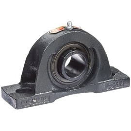 Sealmaster NP-19 Pillow Block Ball Bearing, Non-Expansion Type, Normal-Duty, Regreasable, Setscrew Locking Collar, Felt Seals, Cast Iron Housing, 1-3/16" Bore, 1-11/16" Base to Center Height, 4-3/4" Bolt Hole Spacing Width