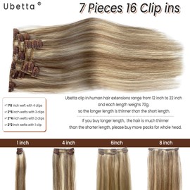 Remy Human Hair Clip in Extensions, Ash Brown Mixed Platinum Blonde Hair Extensions Clip in Real Human Hair,12 Inch 70G 7 Pcs Double Weft Hair Extensions Real Human Hair Clip ins for Women