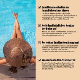 Waterproof Leg Makeup without Transmission, Tattoo Cover for Varicose Veins / Scars, Skin Perfecting Body Foundation, Tattoo Cover Up Makeup, Body Make Up Flawless Looking (#3)