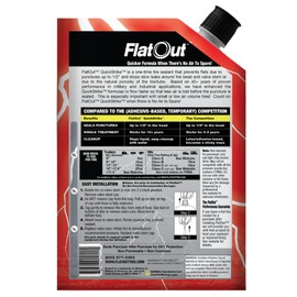 FlatOut QuickStrike Tire Sealant On-Road Formula - Prevent Flat Tires - Seal Leaks - Contains Kevlar - Tubeless Tire Sealant - Fast-Acting Formula - 32 Ounce Bag - Pack of 4