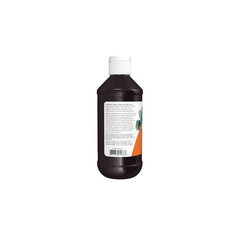 NOW Supplements, Liquid Magnesium with Trace Mineral, Nervous System Support*,