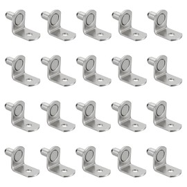 PATIKIL Shelf Pegs Pins 1/4 Inch, 40 Pack L-Shaped Shelf Pins Holders Cabinet Shelf Support Pegs for Shelves Bookcase Closet Furniture, Silver Tone